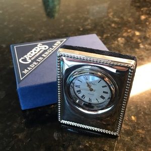 Carrs sterling silver mini clock - R. Carr England